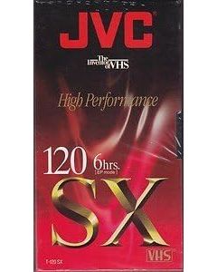 JVC T-120 SX 6 Hour VHS Cassette Tape - Blank - 4 pack